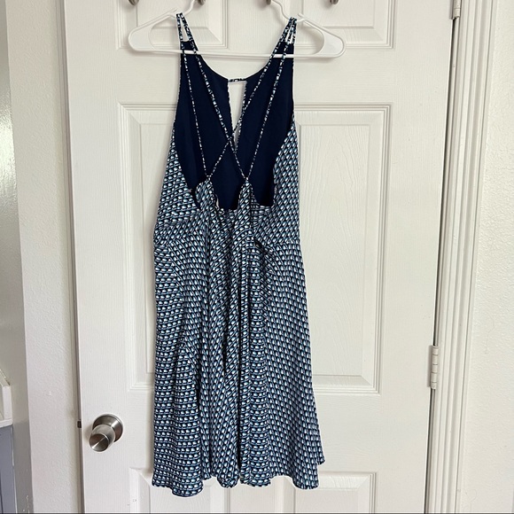 Forever 21 | Blue Fit And Flare Printed Chiffon Dress - Picture 2 of 10